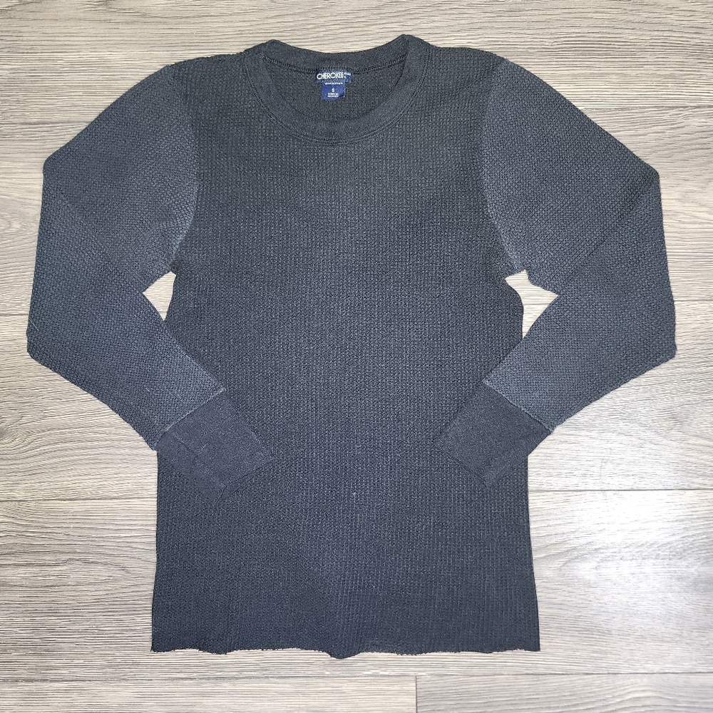 Cherokee black thermal long sleeve shirt women's size small